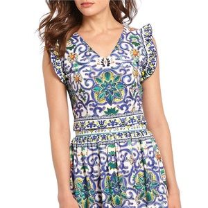 Antonio Melani Mosaic Print Top